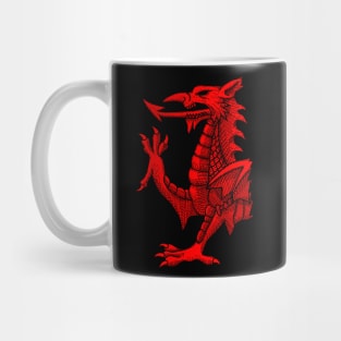 Welsh Dragon - Red Hatching Mug